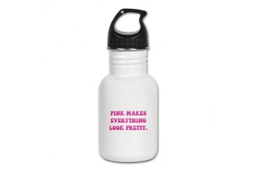 Pink Pretty Funny Kid's Water Bottle by CafePress