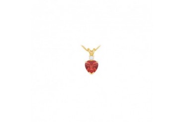 tone Ruby Heart Pendant with Cubic Zirconia in Gold Vermeil over 925 Silver