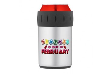 Brayden is Due in February.png Thermos Can Cooler Love Thermosreg; Can Cooler by CafePress