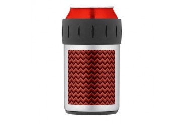 Zigzags in Burgundy Red. Thermos Can Cooler Modern Thermosreg; Can Cooler by CafePress