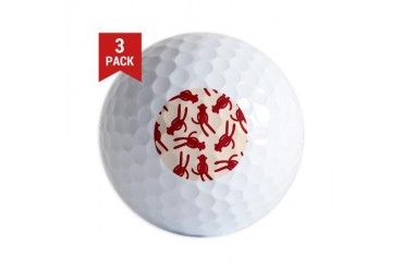 Silhouette Sock Monkey Holiday Golf Balls by CafePress