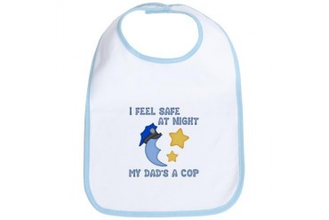 Safe at Night dad Police baby Bib by CafePress