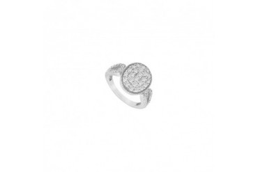 Cubic Zirconia Circle Ring 14K White Gold 1.00 CT Cubic Zirconia