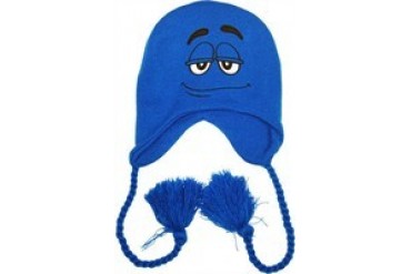 M and M Blue Lapland Tasseled Embroidered Beanie
