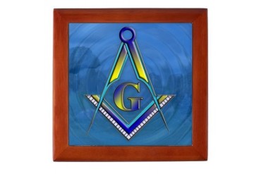 Masonic water scene Freemasonry Keepsake Box by CafePress