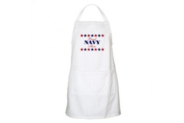 PROUD NAVY MOM STARS BBQ Military Apron by CafePress