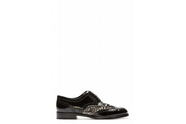 Dolce And Gabbana Black Stud And Crystal Accent Brogues