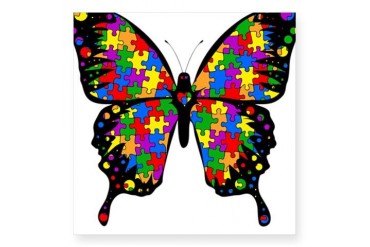 Autism Butterfly Square Sticker