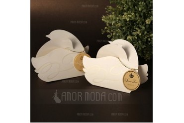Swan design Favor Boxes (Set of 12) (050028067)