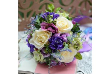 Colorful Free-Form Satin Bridal Bouquets (124032038)