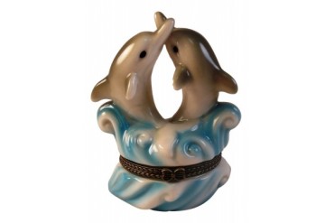 Marine Dolphin Couple Porpoise Mammal Love Trinket Box phb