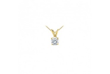 c Zirconia Solitaire Pendant in 18K Yellow Gold Vermeil 925 Sterling Silver