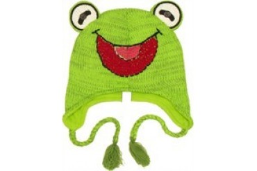 Muppets Kermit the Frog Face Chullo Tassel Embroidered Beanie