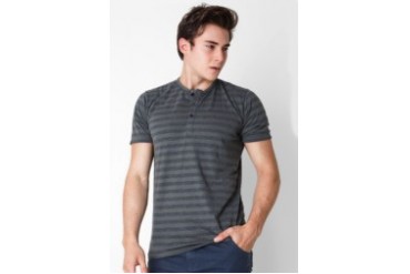 SS Fern Strip Button T-Shirt