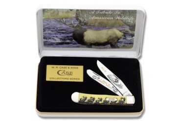 Case Trapper with Yellow Composition Handle and Elk Etch