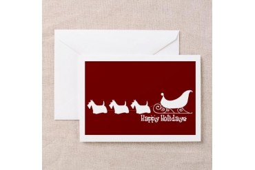 Scottie "Sleigh" Greeting Cards (Pk of 10)