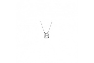 Sterling Silver Baby Charm B Block Initial Pendant