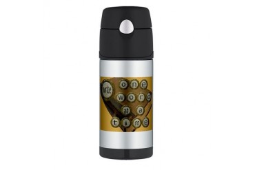 One Word at a Time Writer Thermos Bottle 12oz by CafePress