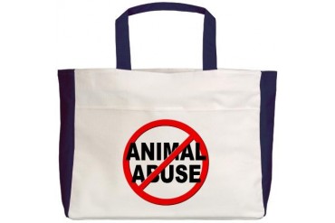 Anti / No Animal Abuse Pets Beach Tote by CafePress