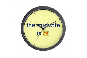 The Midwife Is In Midwife Wall Clock by CafePress
