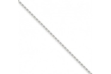 1.5mm, 14 Karat White Gold, Cable Chain - 18 inch