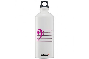 BASS CLEF STAFF- PINK copy.png Sigg Water Bottle 1 Music Sigg Water Bottle 1.0L by CafePress