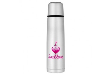 I Love/Heart Swallows Large Thermos Bottle Animals Large Thermosreg; Bottle by CafePress