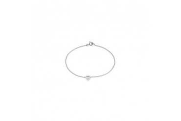 Diamond Heart Necklace in 14K White Gold 0.10 Carat Diamonds