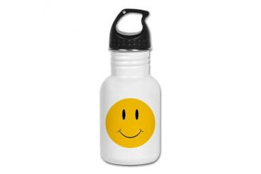 Happy Orange Face Orange Kid's Water Bottle by CafePress