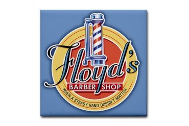 Floyd Barber Shop Humor Tile Coaster by CafePress
