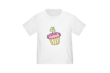 4th Birthday Cupcake Toddler T-Shirt