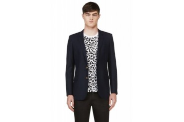 Saint Laurent Navy Wool Blazer